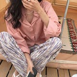 ニュアンス柄 ハイウエスト フレアプリーツパンツ | ad thie | 詳細画像7