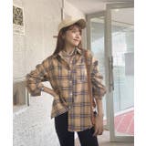 ベージュ | BIGチェックシャツ | ad thie