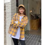 イエロー | BIGチェックシャツ | ad thie