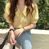 パフスリーブ ショート丈 ペールトーン ブラウス | ad thie | 詳細画像16 