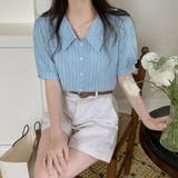 パフスリーブ ショート丈 ペールトーン ブラウス | ad thie | 詳細画像18 