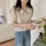 パフスリーブ ショート丈 ペールトーン ブラウス | ad thie | 詳細画像2 