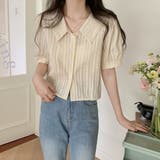 パフスリーブ ショート丈 ペールトーン ブラウス | ad thie | 詳細画像3 