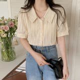 パフスリーブ ショート丈 ペールトーン ブラウス | ad thie | 詳細画像4 