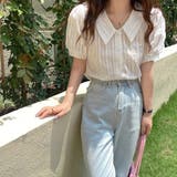 オフホワイト | パフスリーブ ショート丈 ペールトーン ブラウス | ad thie