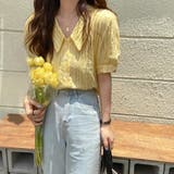 イエロー２ | パフスリーブ ショート丈 ペールトーン ブラウス | ad thie