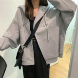 ロゴ刺繍ベーシックジップアップパーカー | ad thie | 詳細画像11 