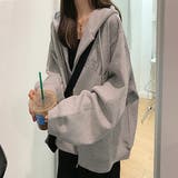 ロゴ刺繍ベーシックジップアップパーカー | ad thie | 詳細画像12 