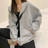 ロゴ刺繍ベーシックジップアップパーカー | ad thie | 詳細画像14 