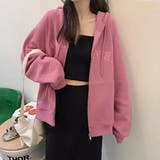 ロゴ刺繍ベーシックジップアップパーカー | ad thie | 詳細画像7 