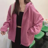 ロゴ刺繍ベーシックジップアップパーカー | ad thie | 詳細画像8 