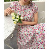 シャーリングティアード 小花柄2WAYワンピース | ad thie | 詳細画像14