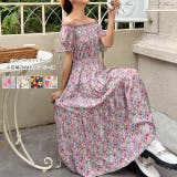 シャーリングティアード 小花柄2WAYワンピース | ad thie | 詳細画像1