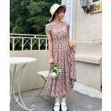 ライトグリーン | シャーリングティアード 小花柄2WAYワンピース | ad thie