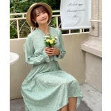 キャンディースリーブ小花柄長袖ワンピース | ad thie | 詳細画像12