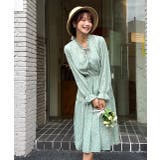 キャンディースリーブ小花柄長袖ワンピース | ad thie | 詳細画像9