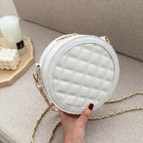 ホワイト2 | キルティング チェーンベルト サークルショルダーバッグ | ad thie