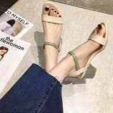 アンクルストラップ 配色ヒールサンダル | ad thie | 詳細画像14 