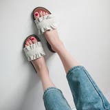 スウェードフリルフラットサンダル | ad thie | 詳細画像4 