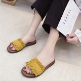 スウェードフリルフラットサンダル | ad thie | 詳細画像7 