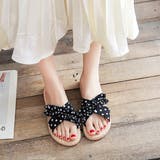 ドット フリルリボン フラットクロスサンダル | ad thie | 詳細画像10 