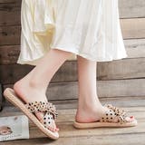 ドット フリルリボン フラットクロスサンダル | ad thie | 詳細画像5 