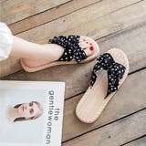 ドット フリルリボン フラットクロスサンダル | ad thie | 詳細画像9 