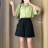 五分丈 リラックス カラーハーフパンツ | ad thie | 詳細画像9