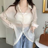 ロング丈ボリュームスリーブ シアーシャツ | ad thie | 詳細画像4