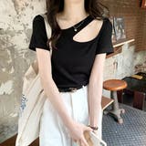 リブニット オープンショルダートップス | ad thie | 詳細画像10 