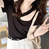 リブニット オープンショルダートップス | ad thie | 詳細画像9 