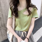 オリーブ | リブニット オープンショルダートップス | ad thie