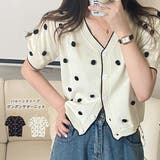 バルーンスリーブ ボンボンサマーニット | ad thie | 詳細画像1 