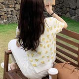 ショート丈 花柄サマーニット | ad thie | 詳細画像3