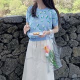 ショート丈 花柄サマーニット | ad thie | 詳細画像7