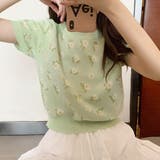 ショート丈 花柄サマーニット | ad thie | 詳細画像9