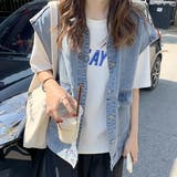 ビックシルエットポケットデニムベスト | ad thie | 詳細画像8 