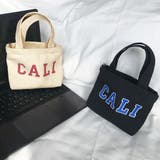 ロゴ ファスナー付き キャンバスミニバッグ | ad thie | 詳細画像2 