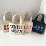 ロゴ ファスナー付き キャンバスミニバッグ | ad thie | 詳細画像4 