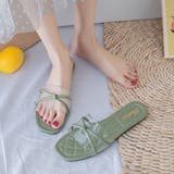 グリーン | クロスインステップバンド クロスリボンサンダル | ad thie