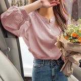 ギャザーデザイン ギンガムチェックシャツ | ad thie | 詳細画像2