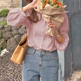 ギャザーデザイン ギンガムチェックシャツ | ad thie | 詳細画像4