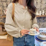 ギャザーデザイン ギンガムチェックシャツ | ad thie | 詳細画像5