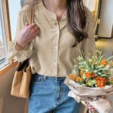 ギャザーデザイン ギンガムチェックシャツ | ad thie | 詳細画像6