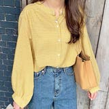 ギャザーデザイン ギンガムチェックシャツ | ad thie | 詳細画像8