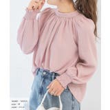 ピンク | ボリュームスリーブギャザーネックブラウス | ad thie