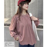 ダークピンク | ボリュームスリーブギャザーネックブラウス | ad thie