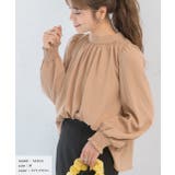 ライトブラウン | ボリュームスリーブギャザーネックブラウス | ad thie