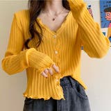 フリルメローランダムリブカーディガン | ad thie | 詳細画像10 