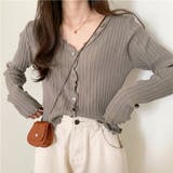 フリルメローランダムリブカーディガン | ad thie | 詳細画像2 